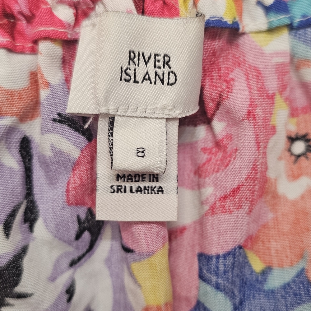 River Island Multicolor Floral Blouse Size 8 - Picture 3 of 4